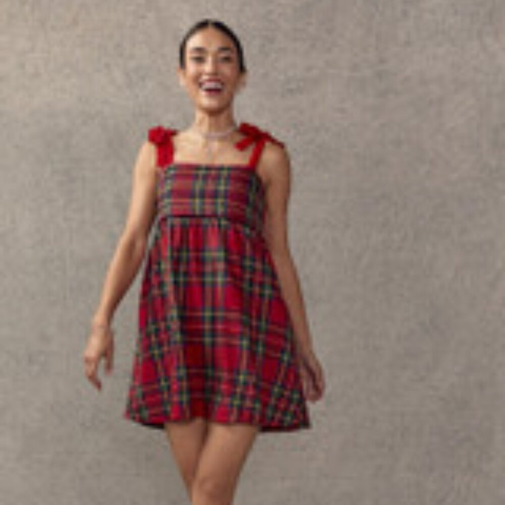 Francescas Lorrie Tie Strap Pleated Mini Dress